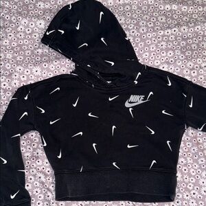 Nike Black Hoodie with White Swoosh Design